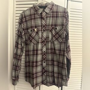 Harley Davidson Motor Clothes Long Sleeved Flannel Shirt Medium